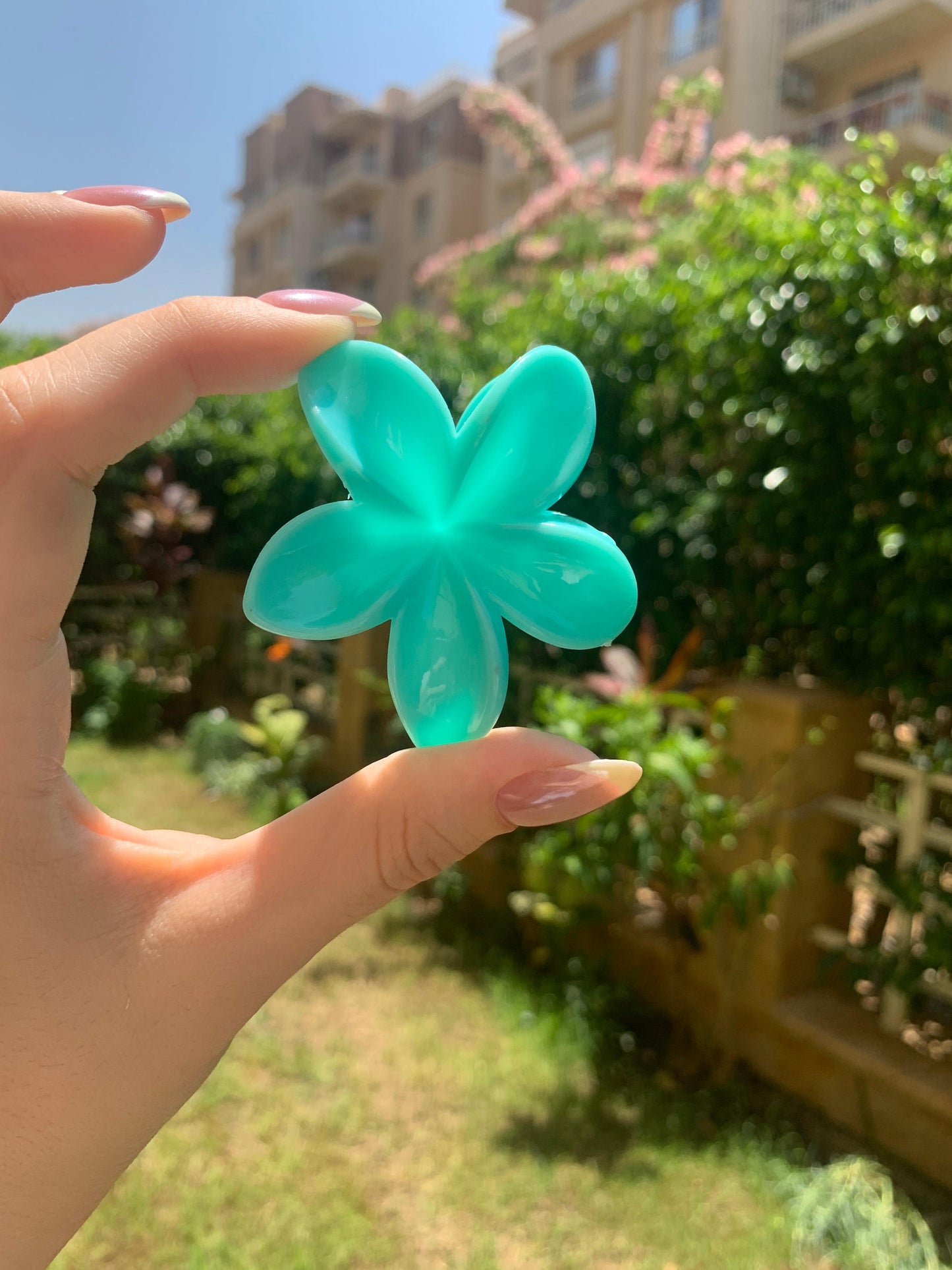 Hair Clips | 3pc Flower Shaped Medium Plastic Hair Clips