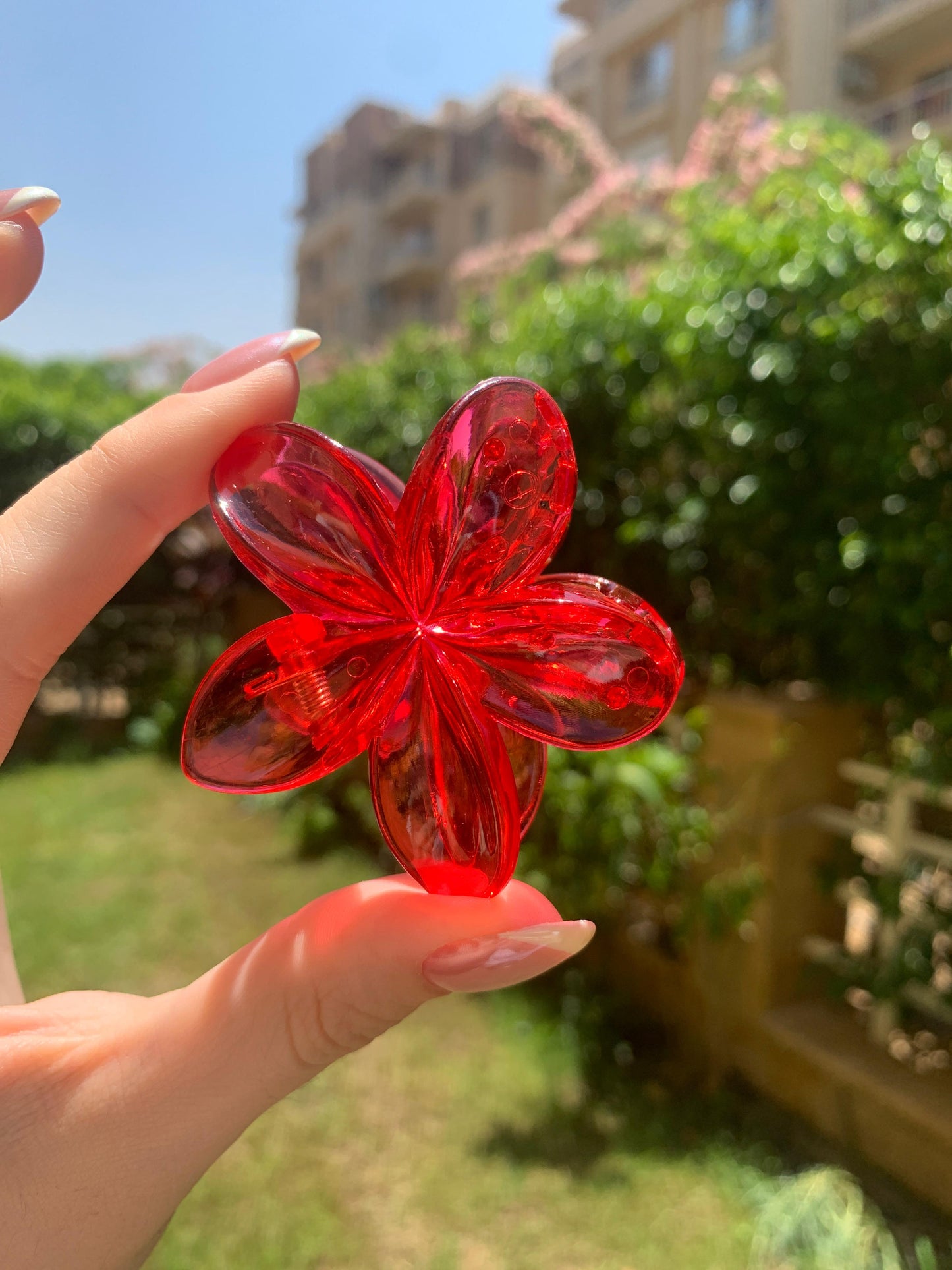 Hair Clips | 3pc Flower Shaped Medium Plastic Hair Clips