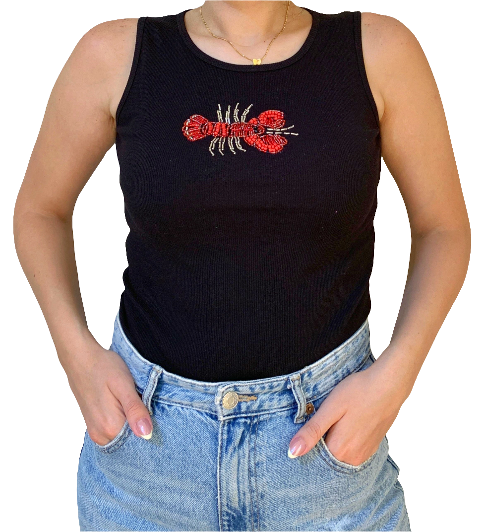 Tops | Lobster Beaded Tank Top