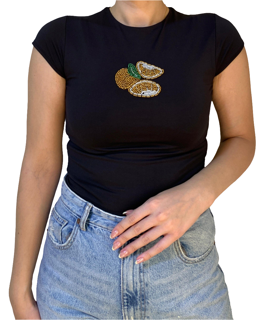 Tops | Lemon Beaded Top