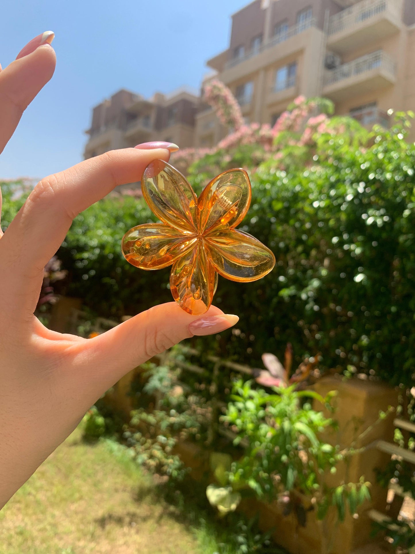 Hair Clips | 3pc Flower Shaped Medium Plastic Hair Clips