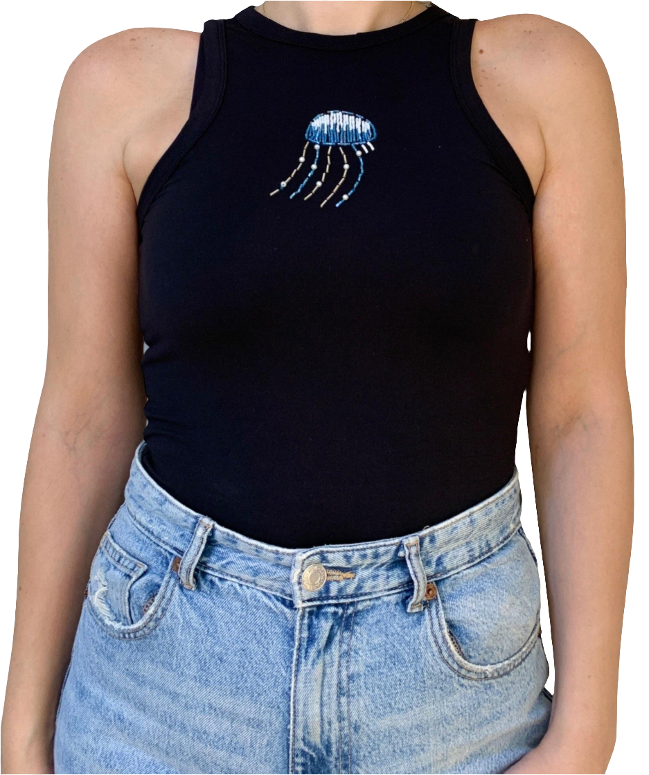 Tops | Jellyfish Beaded Tank Top