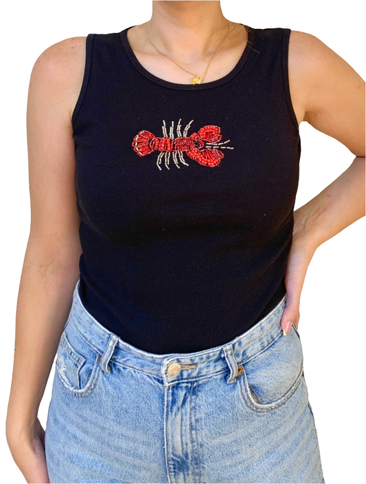 Tops | Lobster Beaded Tank Top